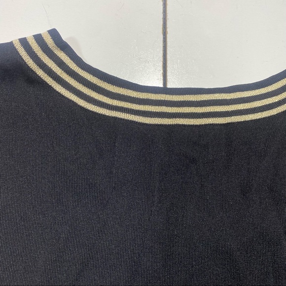 Exclusively Misook Woman Knit Black With Gold Metallic Stripes Woman’s Top 2X - Picture 5 of 10